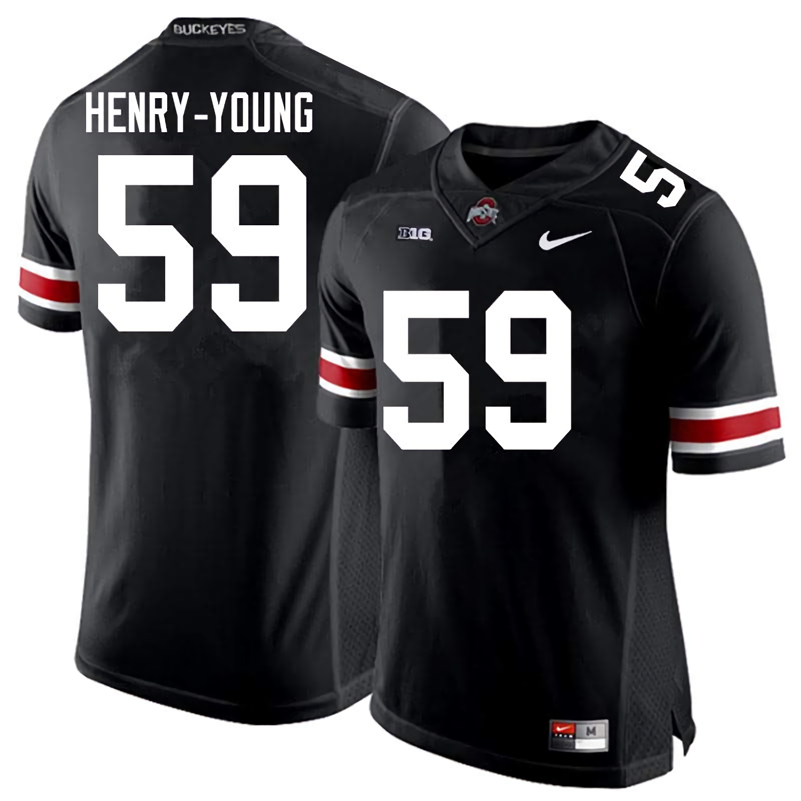 Darrion Henry-Young Ohio State Buckeyes Men's NCAA #59 Nike Black College Stitched Football Jersey TZK2356GS